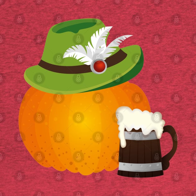 Oktoberfest Pumpkin, Beer, Alpine Hat by HolidayBug